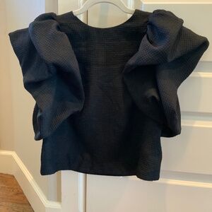 Express black blouse with ruffled sleeves